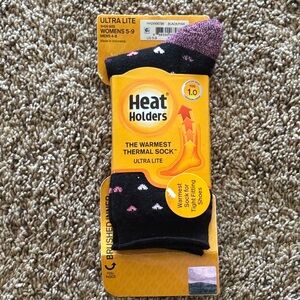 Heat Holders Ultra Lite Thermal Socks - Black and Pink